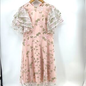 JessaKae Pink Floral Midi Dress